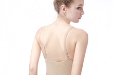 The Dixie by NeauxLa Dancewear Nude Cami Leotard w/ Clear & Nude straps Adult